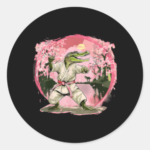 Adesivo Redondo Artes Marciais MMA Taekwondo Crocodilo Karatê