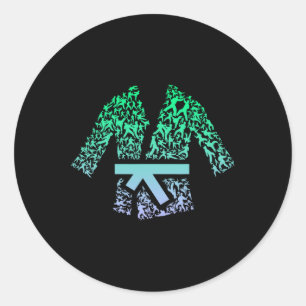 Adesivo Redondo Artes Marciais Para O Combatente Karate Gi Karate 