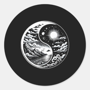 Adesivo Redondo Artes Marciais Qigong Yin Yang Tai Chi Yoga Medita
