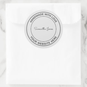 Adesivo Redondo Artesanato de amor feito à mão - Fazer negócios