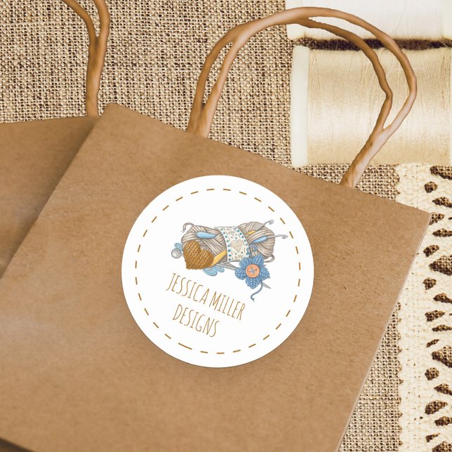 Adesivo Redondo Artesanato de Fios de País à mão (Branded labels for your packaging and handmade products)