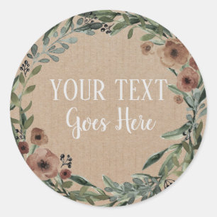 Adesivo Redondo Artesanato Floral de Ferida de Vintagem do Produto