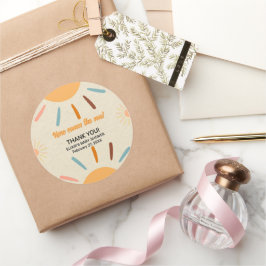 Adesivo Redondo Artesanato Minimalista Vem O Chá de fraldas Filho