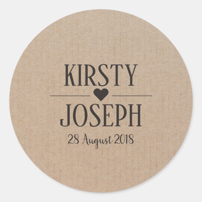 Adesivo Redondo Artesanato Papel Monograma Vinheta de Casamento (Frente)