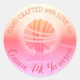 Adesivo Redondo Artesanatos de fios feitos à mão