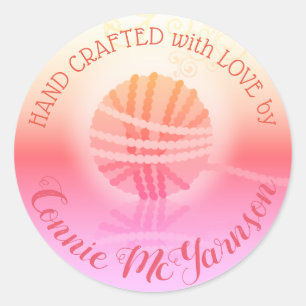 Adesivo Redondo Artesanatos de fios feitos à mão