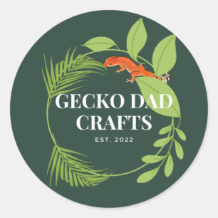 Adesivo Redondo Artesanatos do Pai Gecko