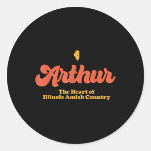 Adesivo Redondo Arthur Heart De Illinois Amish Country Retro On Da
