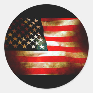 Adesivo Redondo Artigos da bandeira americana