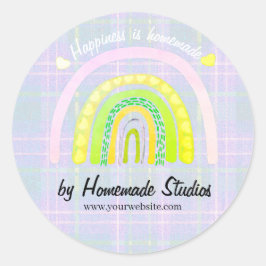 Adesivo Redondo Artisan 'Happiness is Homemade' 