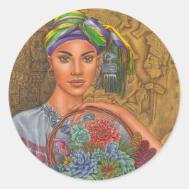 Adesivo Redondo "Artisans: Basket Weaver"