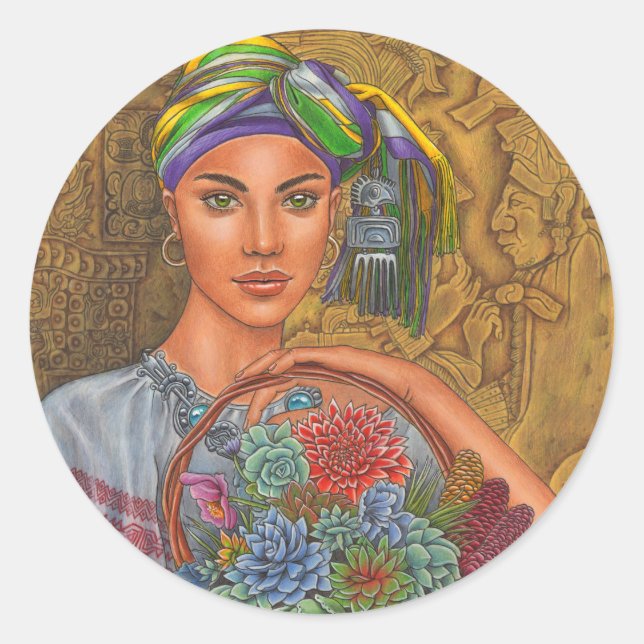 Adesivo Redondo "Artisans: Basket Weaver" (Frente)