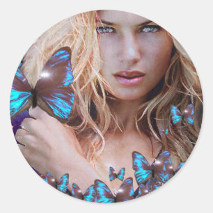 ADESIVO REDONDO ARTISTA 2 DO BLUE BUTERRFLY BEAUTY