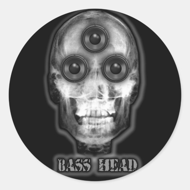 Adesivo Redondo Artista BASS HEAD Dubstep (Frente)