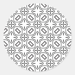 Adesivo Redondo Artista Black White Geométrico X 4 - Estrela Ponti