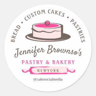 Adesivo Redondo Artista de Bolo de Padaria Cupcake