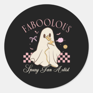 Adesivo Redondo Artista de Bronzeado Spray Faboolous Fantasma Hall