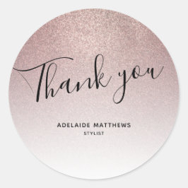 Adesivo Redondo Artista de Maquiagem do Salão de Cabelo Trendy, co