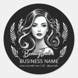Adesivo Redondo Artista de Maquiagem Estilista de Cabelo Moderno P
