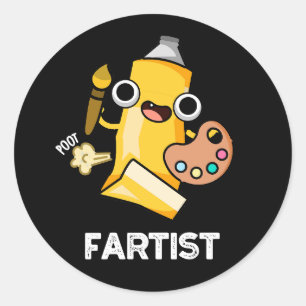 Adesivo Redondo Artista Engraçado Fartista Pun Dark BG