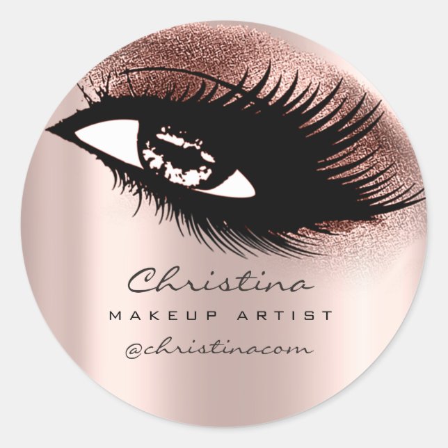 Adesivo Redondo Artista Glitter Eyelashes Brown Instagra (Frente)