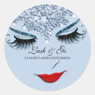 Adesivo Redondo Artista Makeup Lash Extension Lip Princess Blue