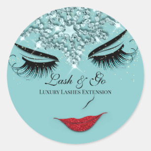 Adesivo Redondo Artista Makeup Lash Extension Lip Princess Teal