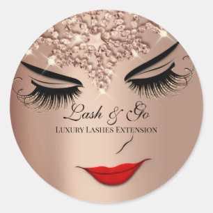 Adesivo Redondo Artista Makeup Lash Lábios Rosa Princess