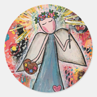 Adesivo Redondo Artista Whimsical