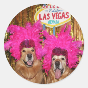 Adesivo Redondo Artistas do golden retriever