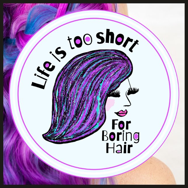 Adesivo Redondo Artistas Engraçados Criativos Hairdresser Salons (A cute sticker to celebrate self expression! )
