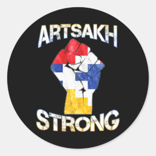 Adesivo Redondo Artsakh Forte Defende Artsakh Armênia Sinalizador