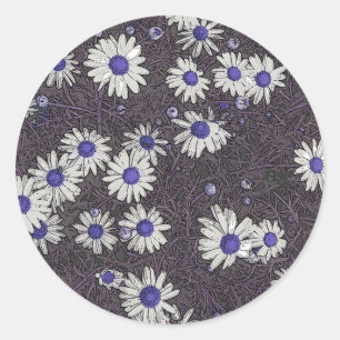Adesivo Redondo Artsy Daisies
