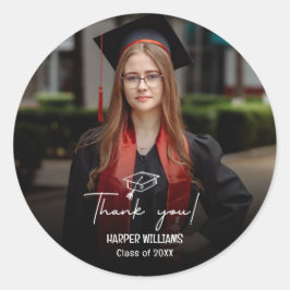 Adesivo Redondo Artsy Doodles Graduação Obrigado