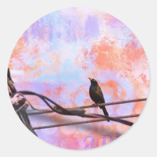 Adesivo Redondo Artsy Grackle