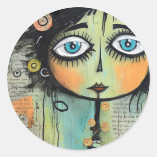Adesivo Redondo Artsy Ladies 8
