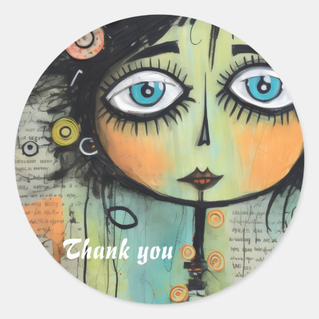 Adesivo Redondo Artsy Ladies 8 (Frente)