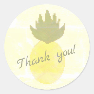 Adesivo Redondo Artsy Pineapple Obrigado Sticker