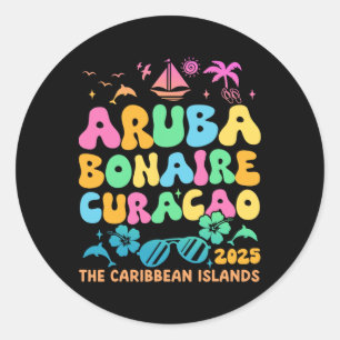 Adesivo Redondo Aruba Bonaire Curacao 2025 - Ilha Carriba Trave