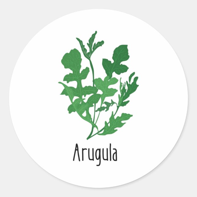 Adesivo Redondo Arugula Spices Herbs (Frente)