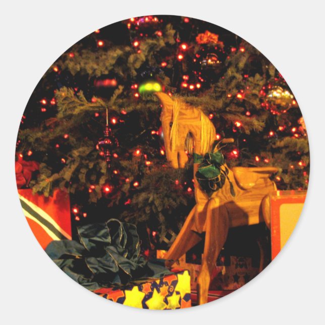 Adesivo Redondo Árvore 3 do presente (Frente)