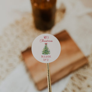 Adesivo Redondo Árvore Arco Vermelho Vermelho Vermelho Quirky Verd