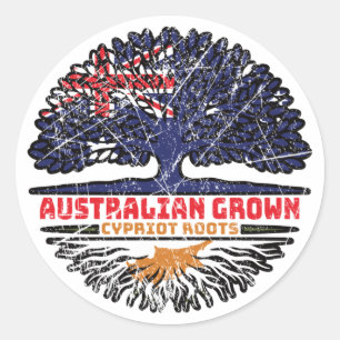 Adesivo Redondo Árvore australiana cipriota cipriota australiana