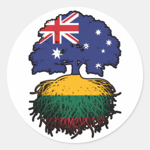 Adesivo Redondo Árvore australiana lituana