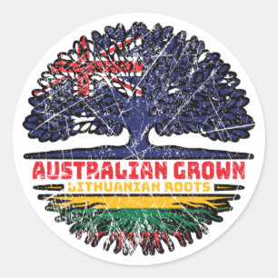 Adesivo Redondo Árvore australiana lituana
