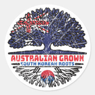 Adesivo Redondo Árvore australiana sul-coreana australiana
