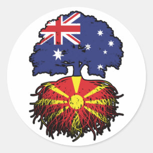 Adesivo Redondo Árvore da Austrália macedônia australiana