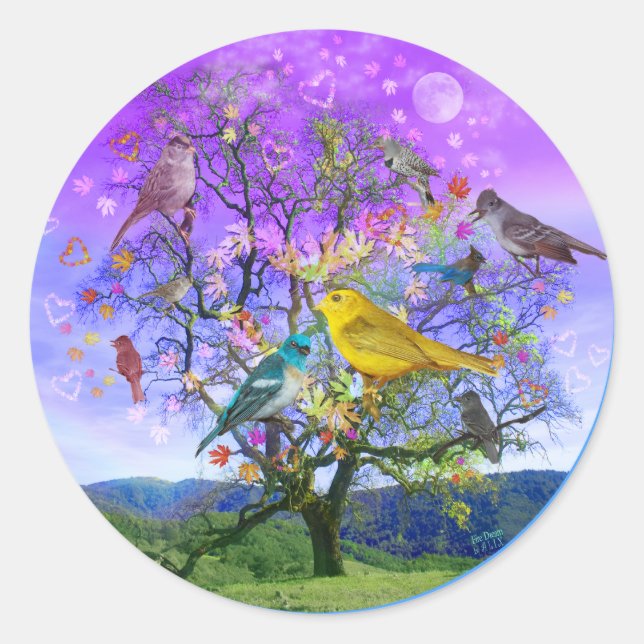 Adesivo Redondo Árvore da Felicidade (Frente)