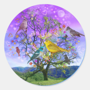 Adesivo Redondo Árvore da Felicidade