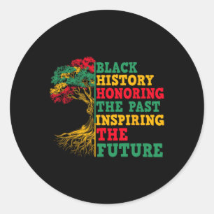 Adesivo Redondo Árvore da História Negra Honrando o Passado Inspir